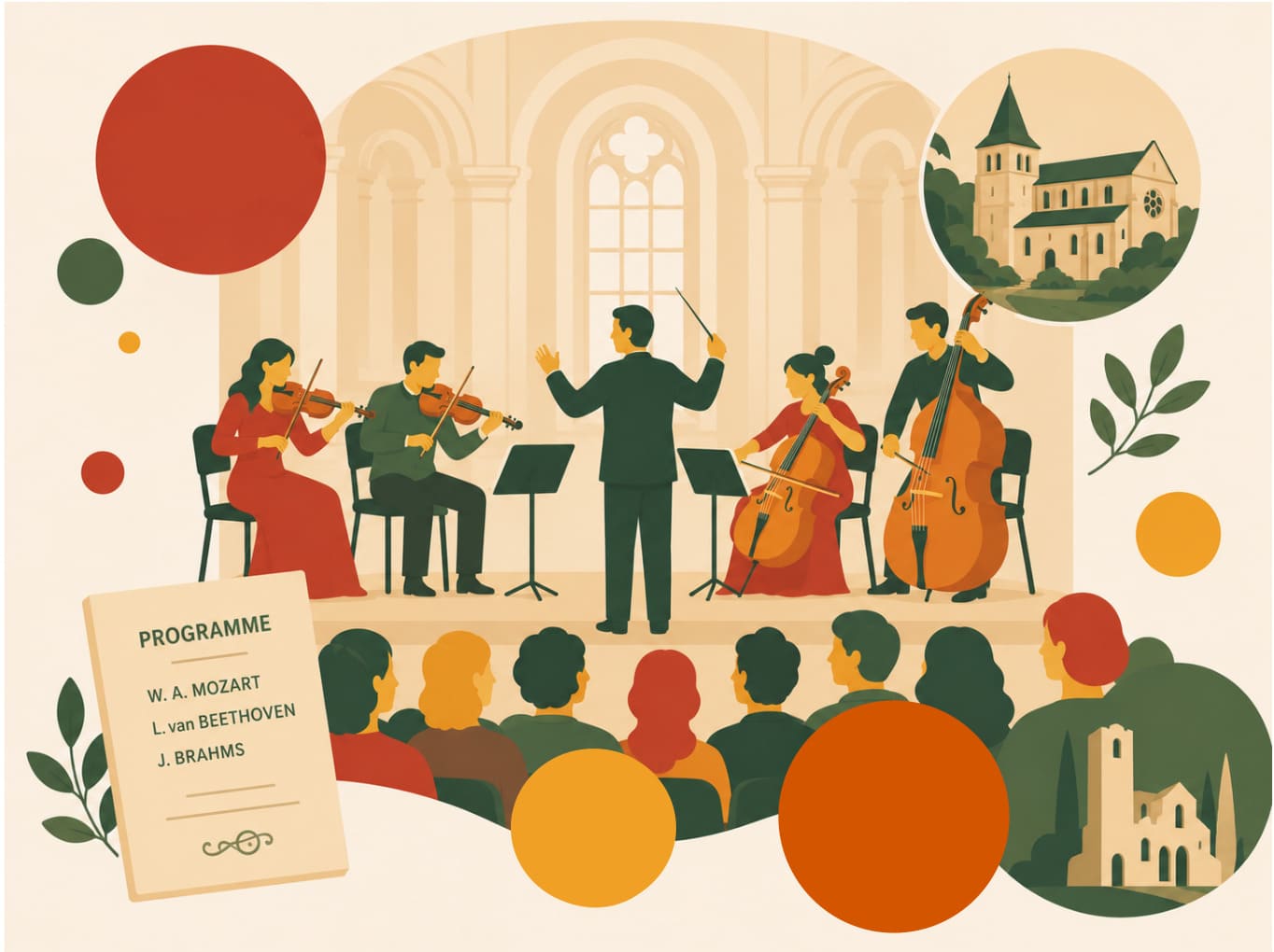 Musiciens jouant lors d'un concert caritatif