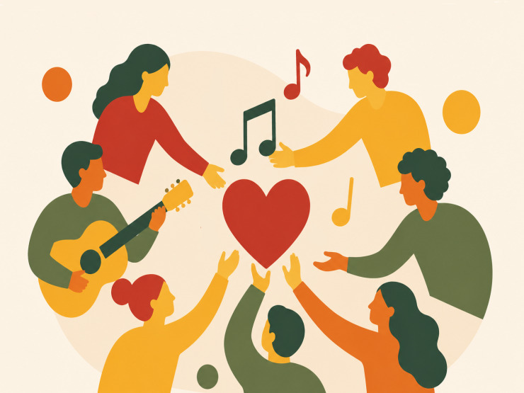 Illustration de solidarité et d'entraide